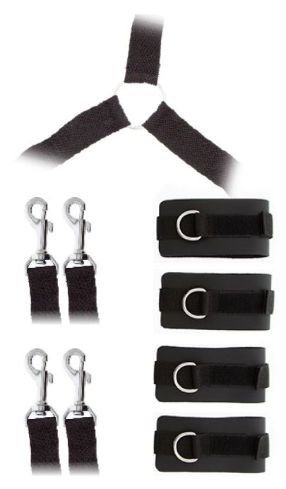 Комплект наручников и поножей LUXURIOUS BED RESTRAINT CUFF SET - Blush Novelties - купить с доставкой в Прокопьевске