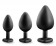 Набор черных анальных пробок с красным кристаллом-сердечком Bling Plugs Training Kit - Blush Novelties - купить с доставкой в Прокопьевске
