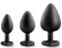 Набор из 3 черных пробок с прозрачным кристаллом-сердечком Bling Plugs Training Kit - Blush Novelties - купить с доставкой в Прокопьевске