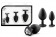 Набор из 3 черных пробок с прозрачным кристаллом-сердечком Bling Plugs Training Kit - Blush Novelties - купить с доставкой в Прокопьевске