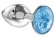 Малая серебристая анальная пробка Diamond Light blue Sparkle Small с голубым кристаллом - 7 см. - Lola Games - купить с доставкой в Прокопьевске